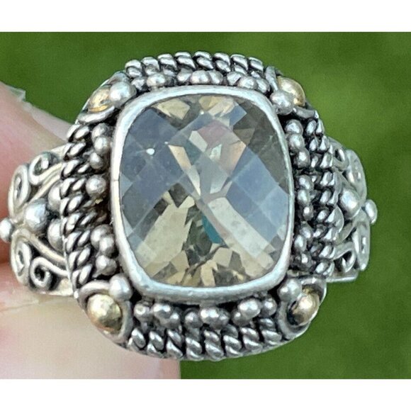 18k Gold and Sterling Silver Ring 925 Size 9.5 BA Bali Suarti Vintage - Picture 9 of 10